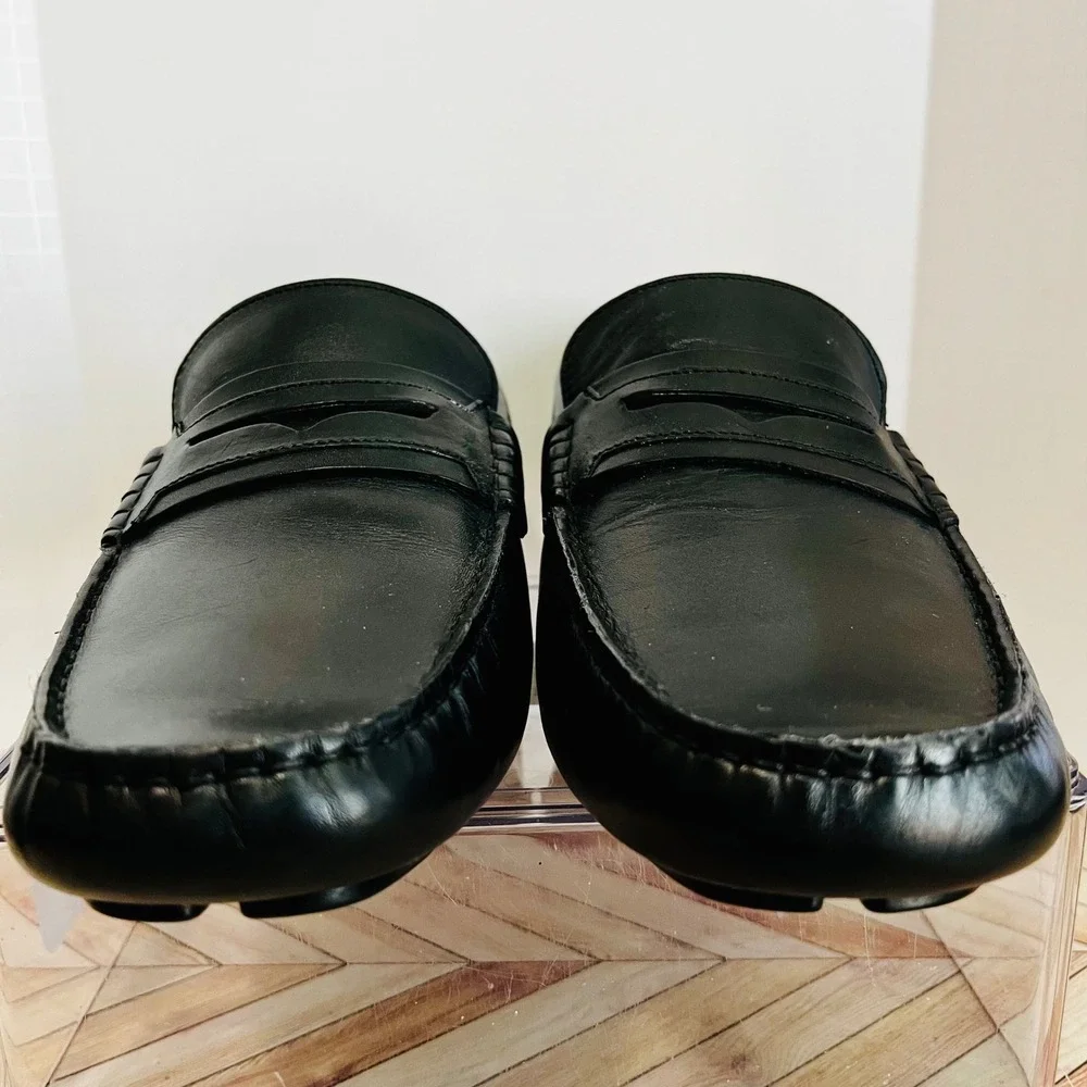 Allen Edmonds Lewis Penny Loafer Mens 9 D Black Leather Driving Mocs Preppy 7770